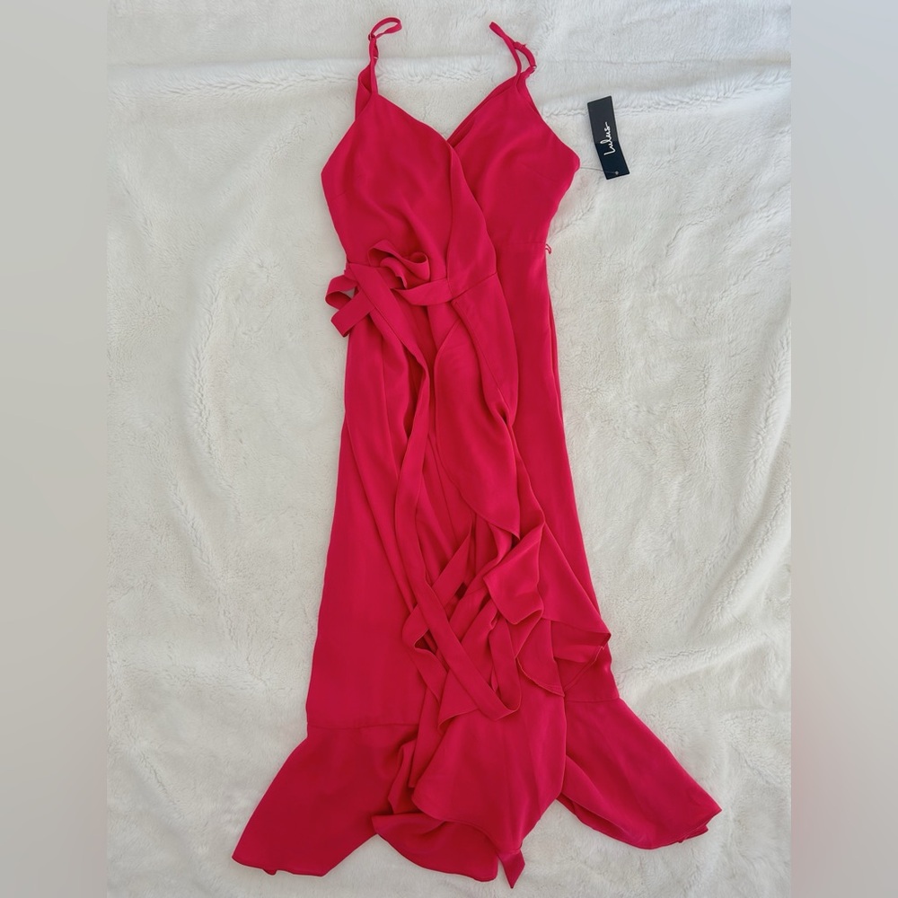 Lulu's Vibrant Pink Midi Dress